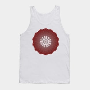 coral color  Mandala floral Intricate Patterns Symmetrical Design Tank Top